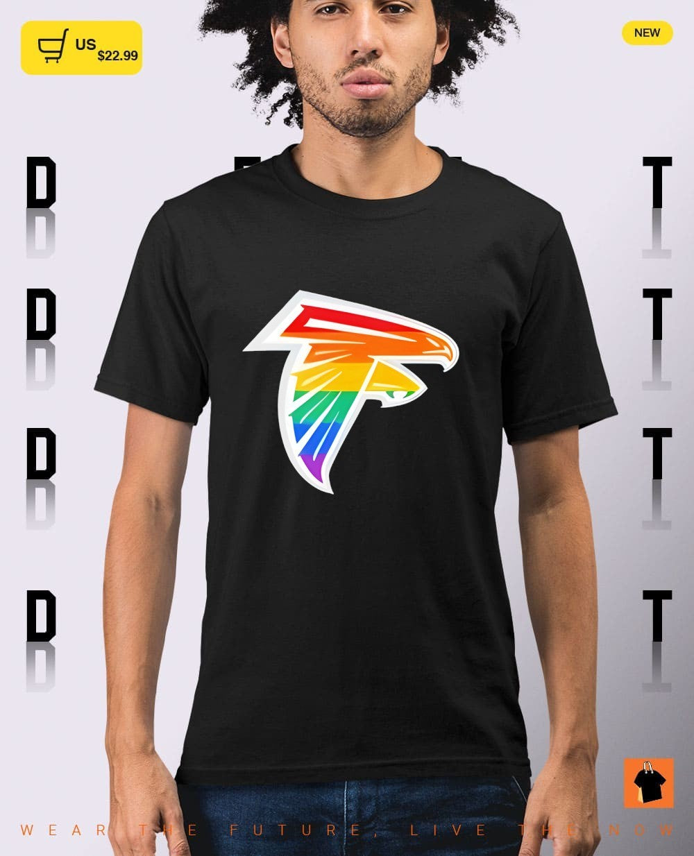 Atlanta Falcons rainbow sports team logo pride apparel for men women fan shirt
