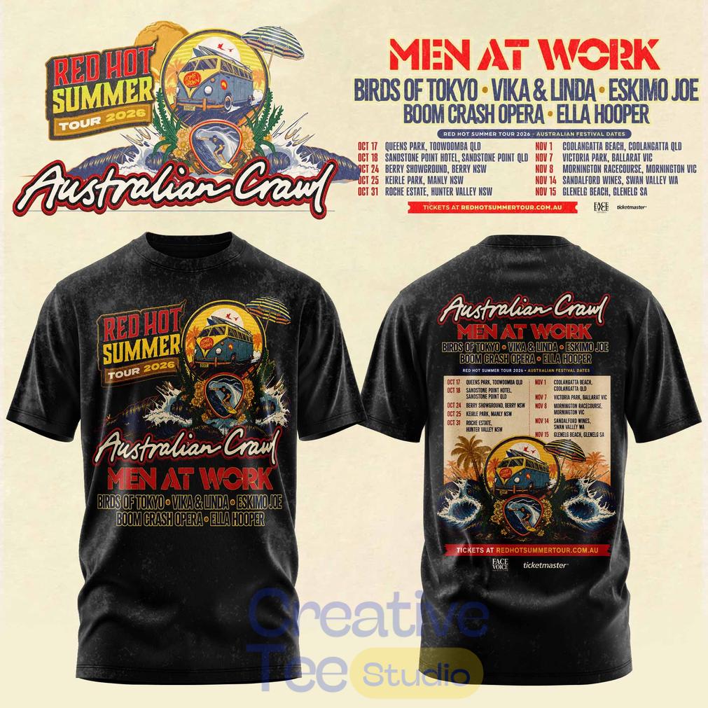 Australian Crawl – Red Hot Summer Tour 2026 3D T-Shirt