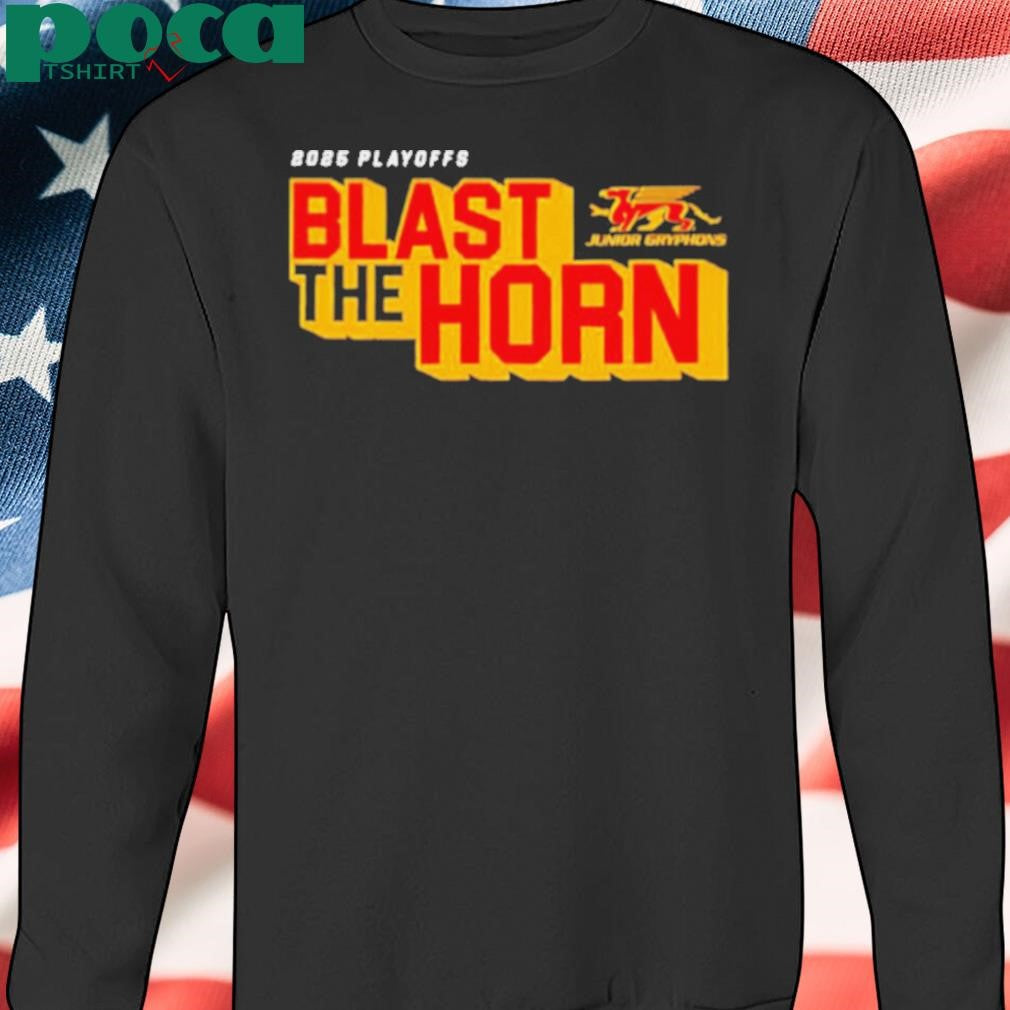 Authorized 2025 Guelph Jr Gryphons Playoff blast the horn shirt