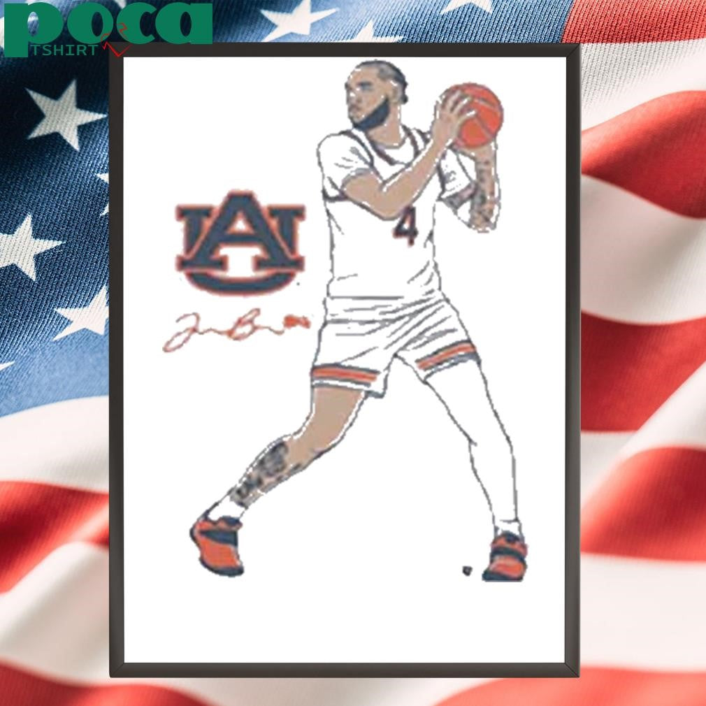 Authorized AUBURN BASKETBALL JOHNI BROOME SUPERSTAR POSE T-SHIRT