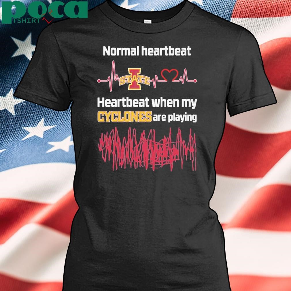 Authorized Iowa State Normal Heartbeat When My Cyclones Are Playing Shirt