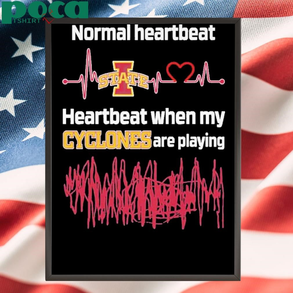 Authorized Iowa State Normal Heartbeat When My Cyclones Are Playing Shirt