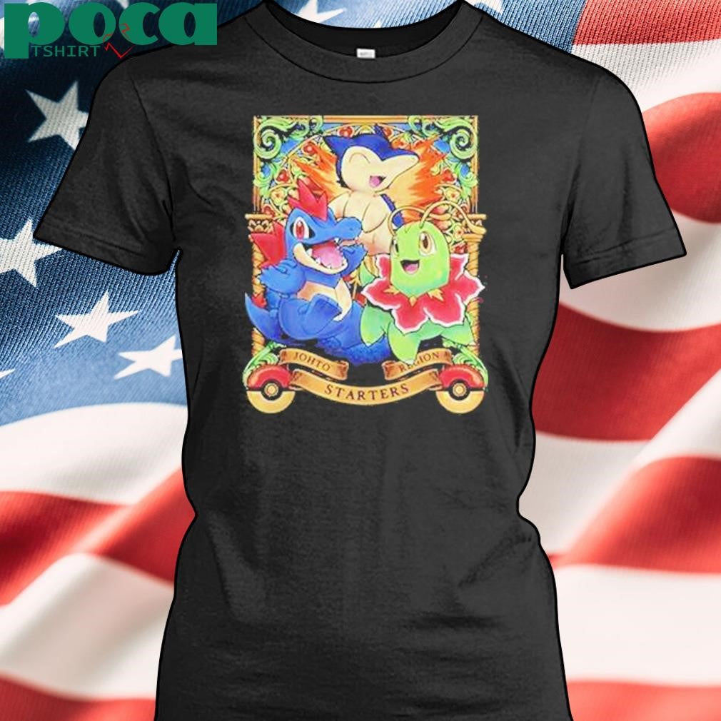 Authorized Johto Region Starters Chikorita Cyndaquil And Totodile Shirt