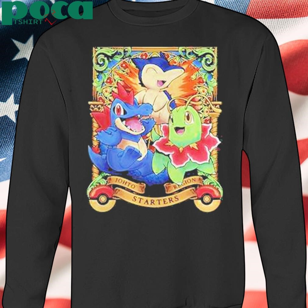 Authorized Johto Region Starters Chikorita Cyndaquil And Totodile Shirt