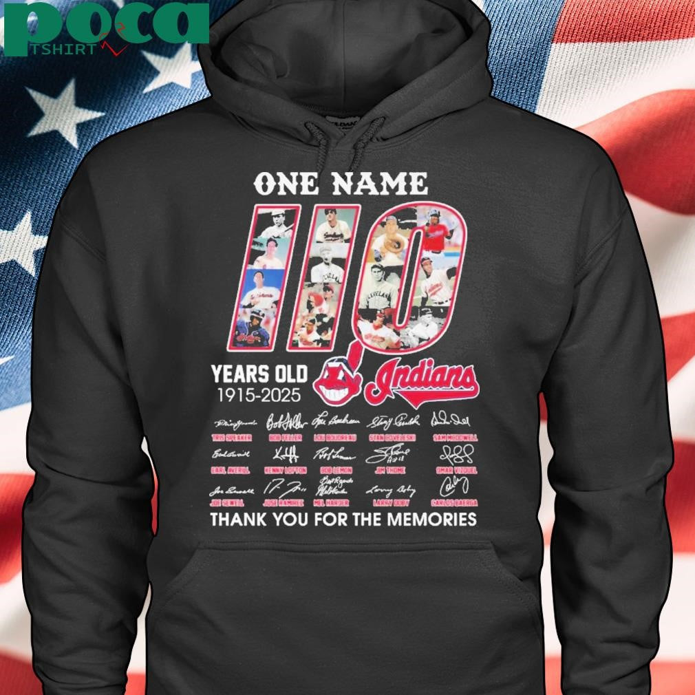 Authorized One Name 110 Years Old 1915-2025 Cleveland Indians Shirt