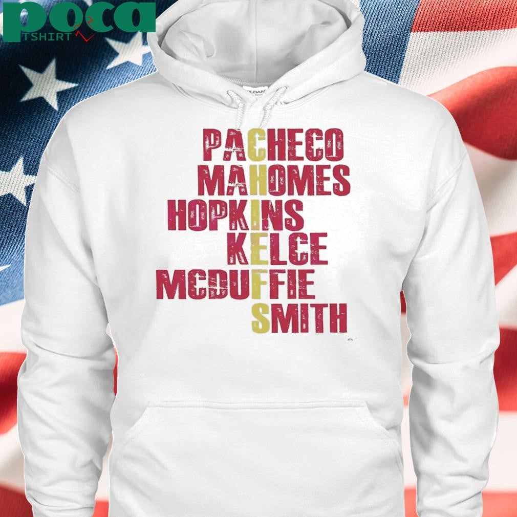Authorized Pacheco Mahomes Hopkins Kelce Mcduffie Smith Chiefs Vintage Shirt