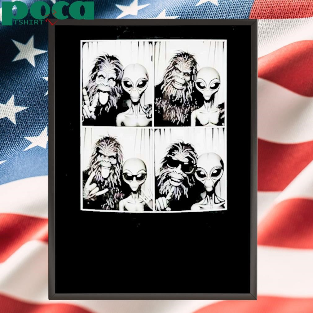 Authorized Photobooth Photo Sasquatch Ufo Bigfoot And Alien Shirt