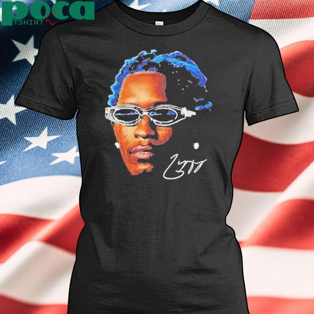 Authorized Thugger Big Face Blue Hair Vintage Rapper Graphic Shirt
