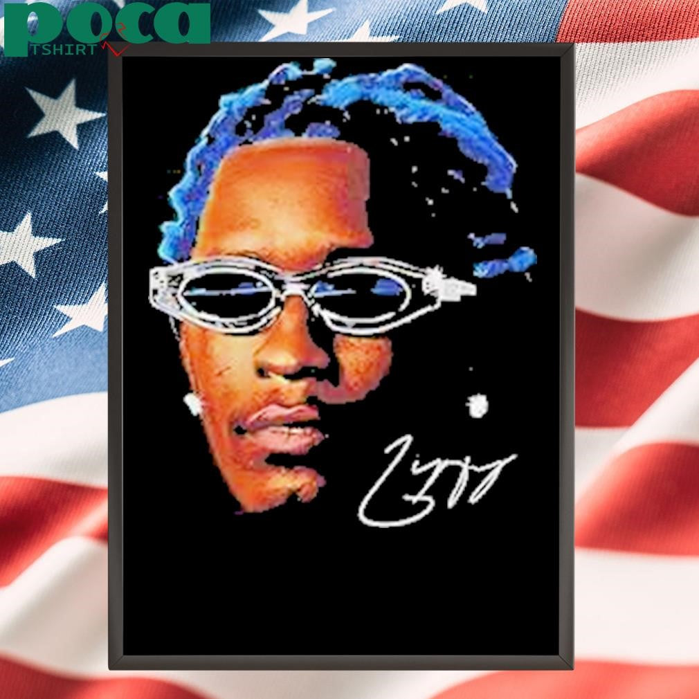 Authorized Thugger Big Face Blue Hair Vintage Rapper Graphic Shirt