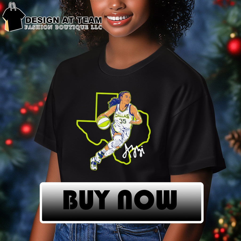 Azzi Fudd Dallas Wings WNBA Dallas State Star Texas map 2026 signature shirt