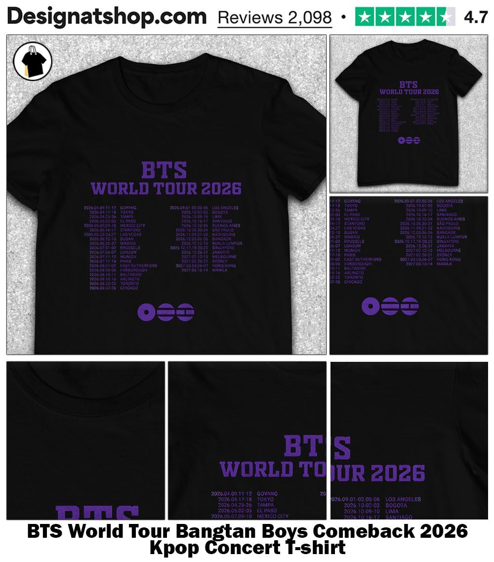 BTS World Tour Bangtan Boys Comeback 2026 Kpop Concert shirt