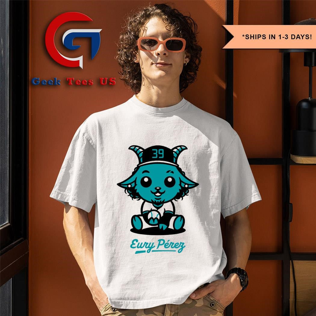 Baby Goat Eury Perez Miami Marlins baseball shirt