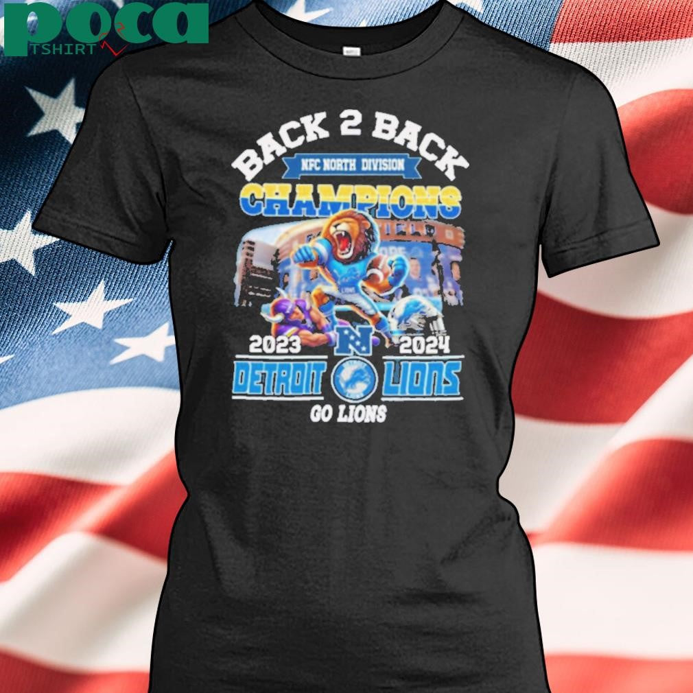 Back To Back NFC North Division Champions Detroit Lions 2025 Go Lions T Shirt