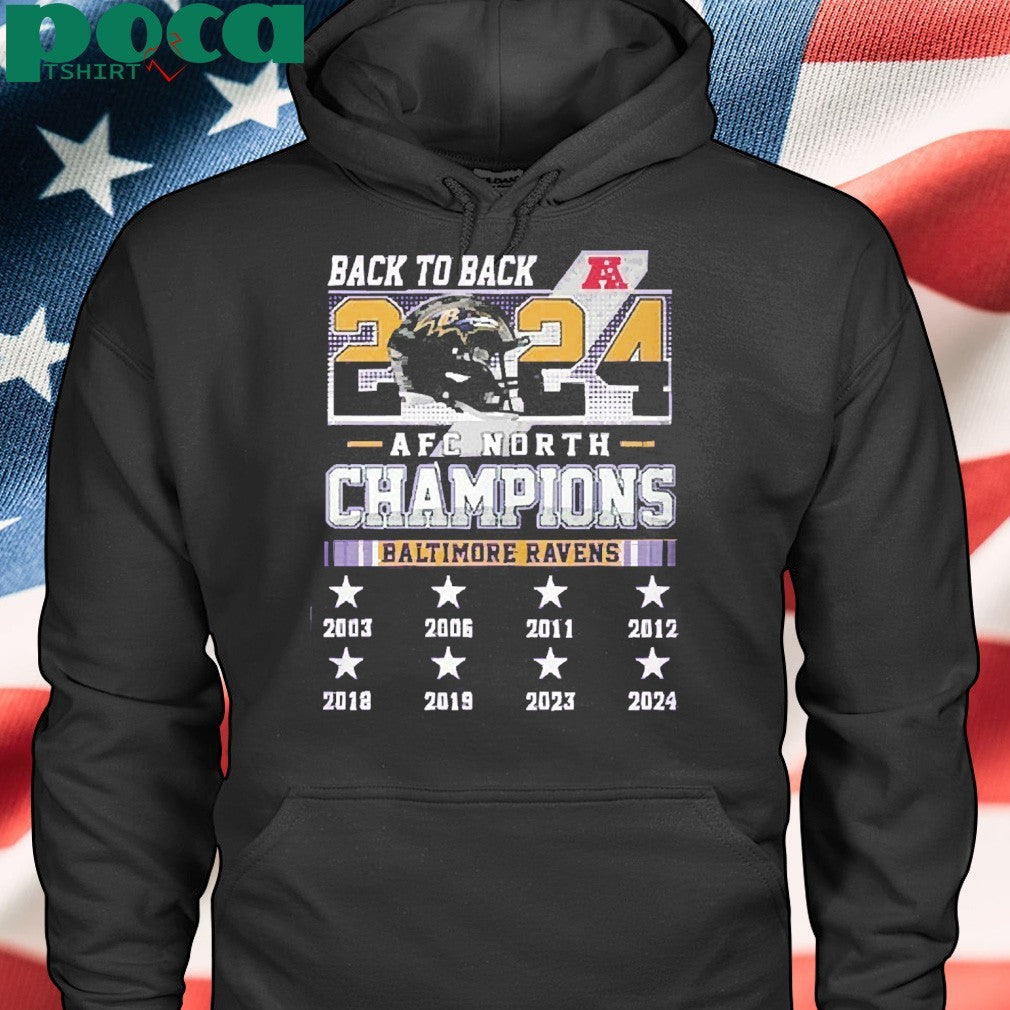 Baltimore Ravens AFC North Champions Back To Back 2024 Shirt