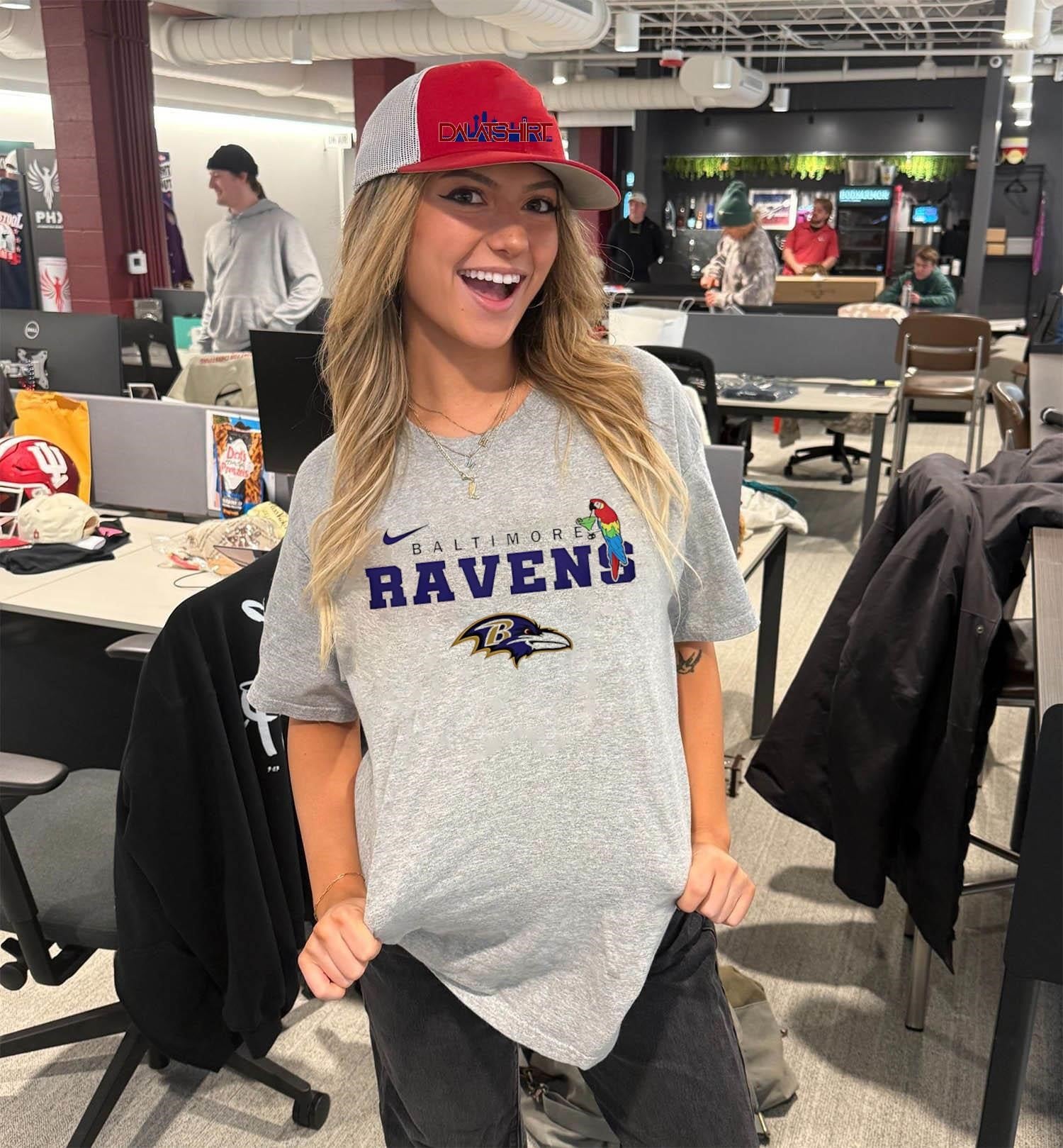 Baltimore Ravens Parrot Drinking Cocktail Bird Logo shirt