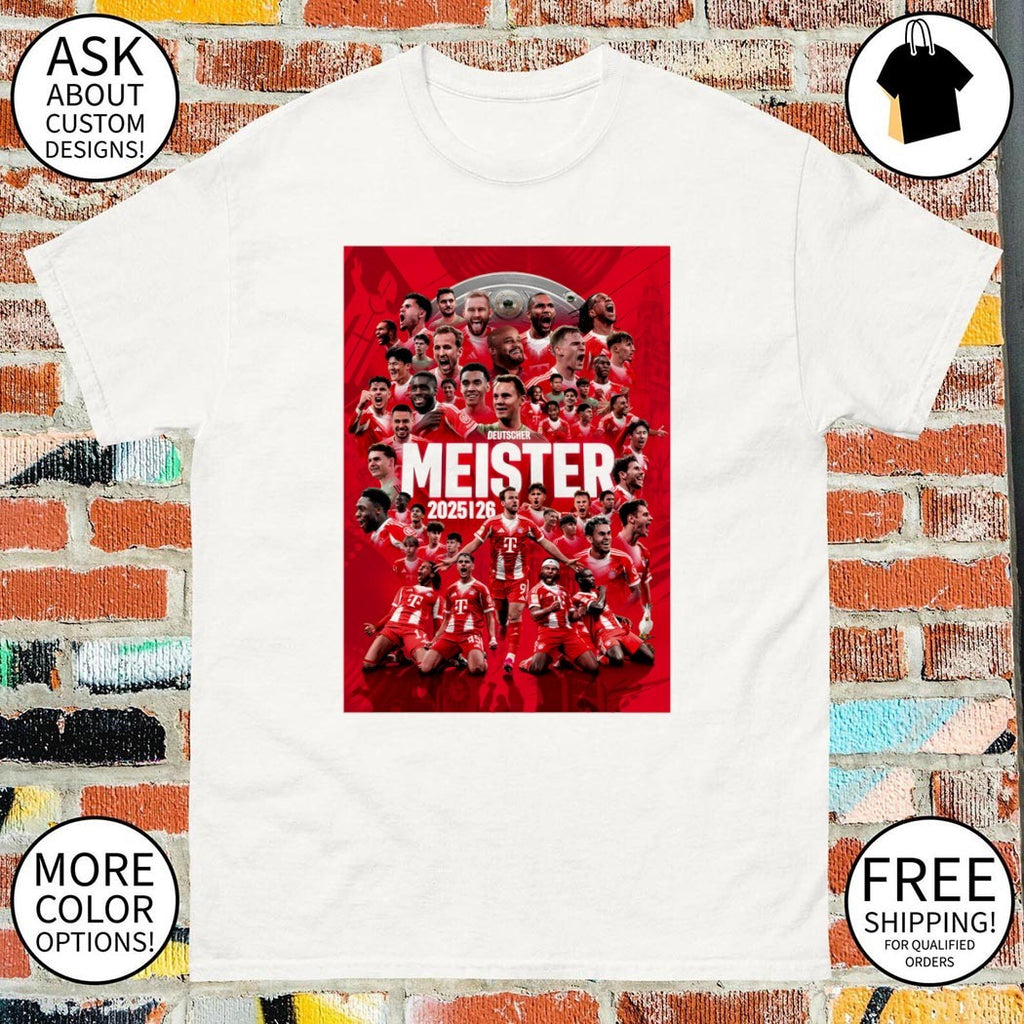 Bayern Munich FC Bundesliga Deutscher Meister 2025 2026 shirt