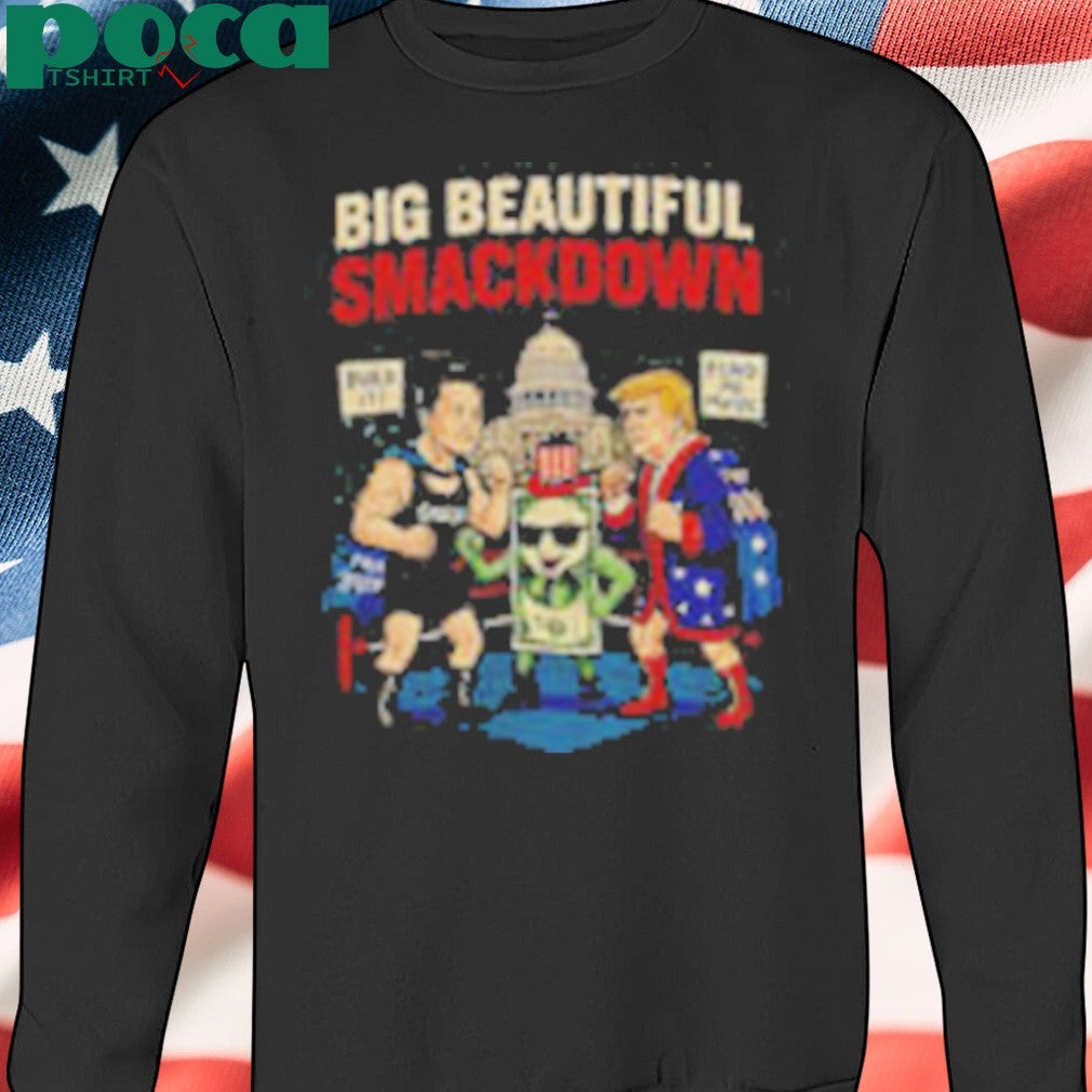 Big Beautiful Smackdown Trump and Musk boxing Match parody shirt