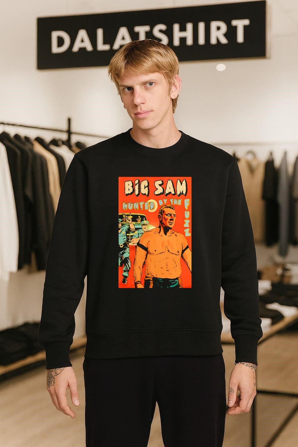 Big Sam Hunted By The Fuzz Retro Comic shirt