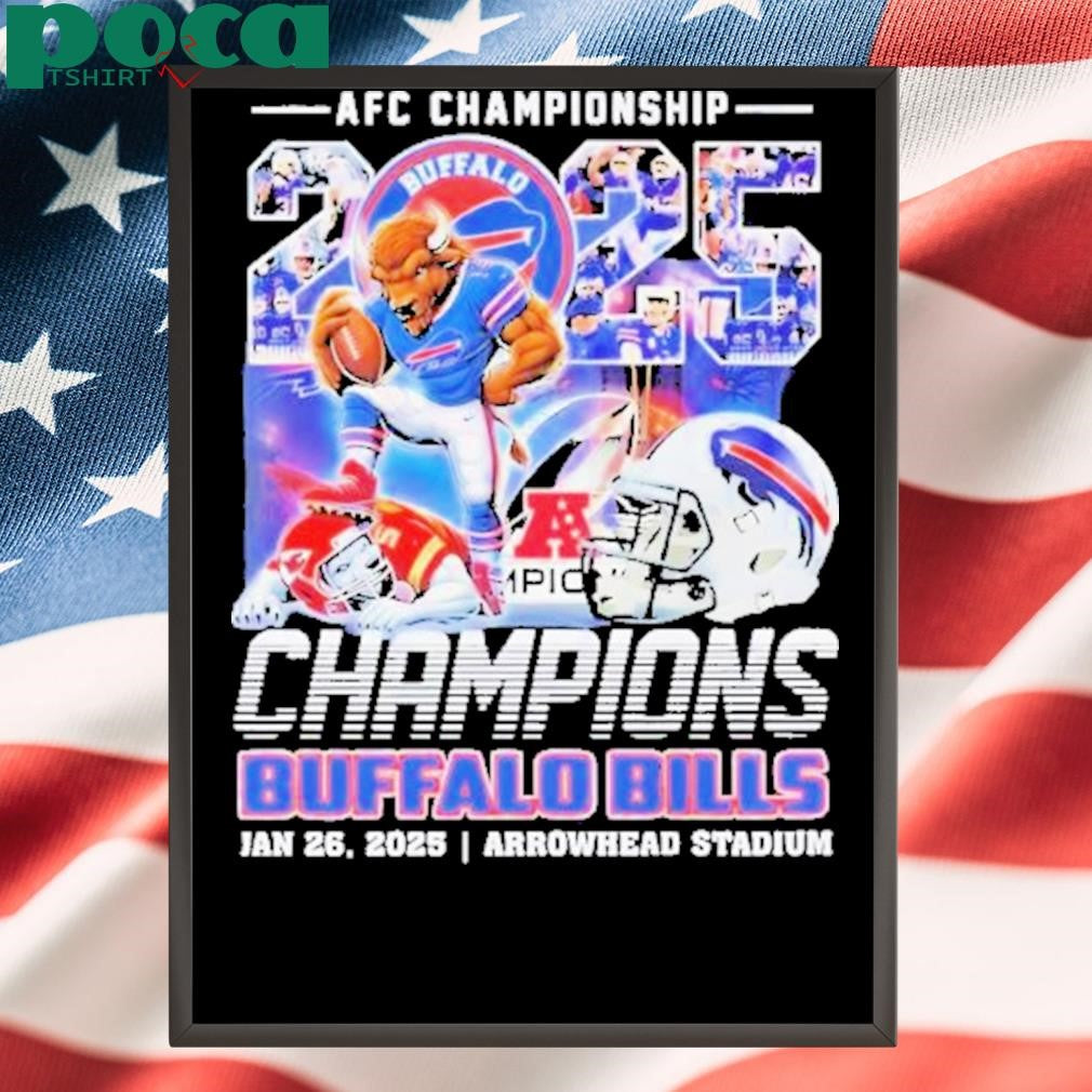 Bills Beat Chiefs AFC Champions 2025 Mascots Helmet Shirt