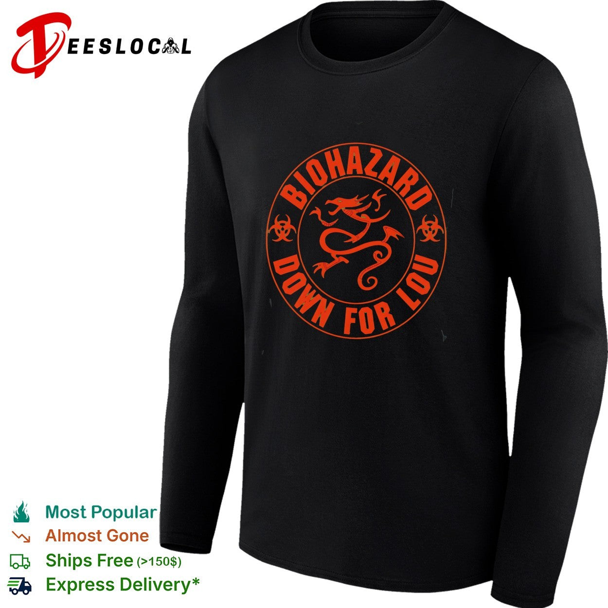 Biohazard down for Lou dragon shirt