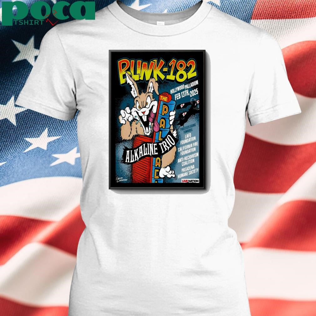 Blink-182 Los Angeles, CA Feb 13 2025 Hollywood Palladium Poster shirt