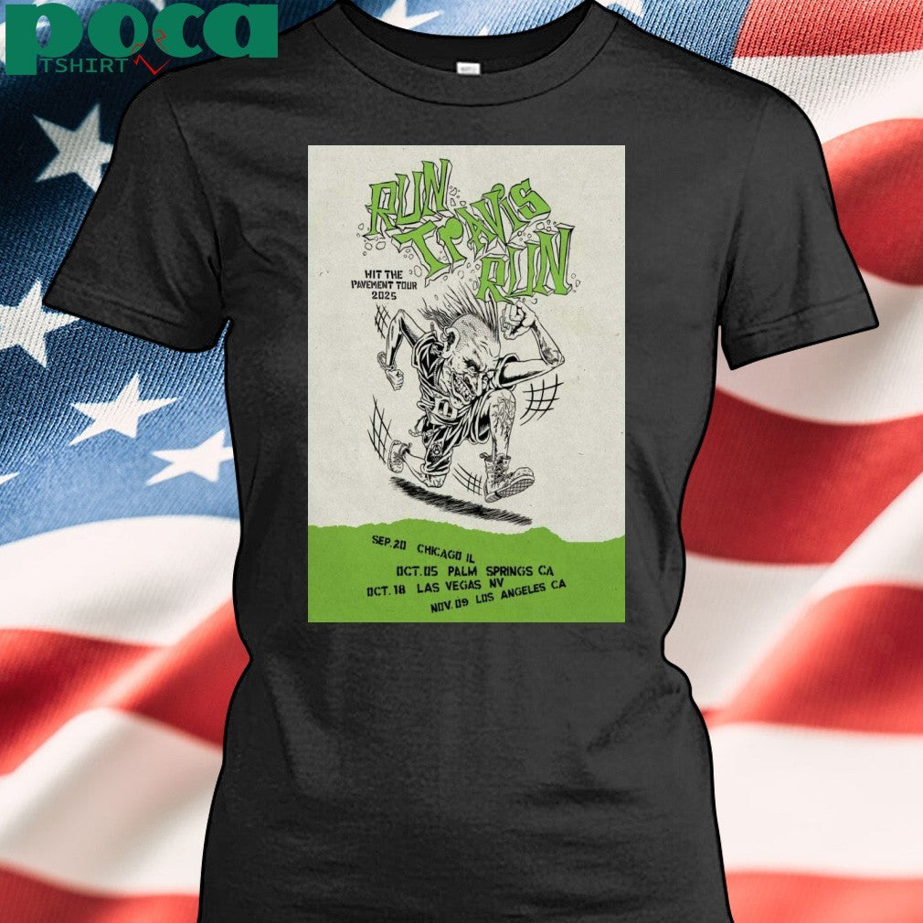 Blink-182 Run Travis Run Tour 2025 Poster T-shirt