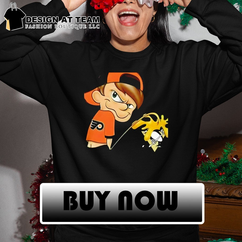 Boy Philadelphia Flyers piss on Pittsburgh Penguins Hockey meme shirt