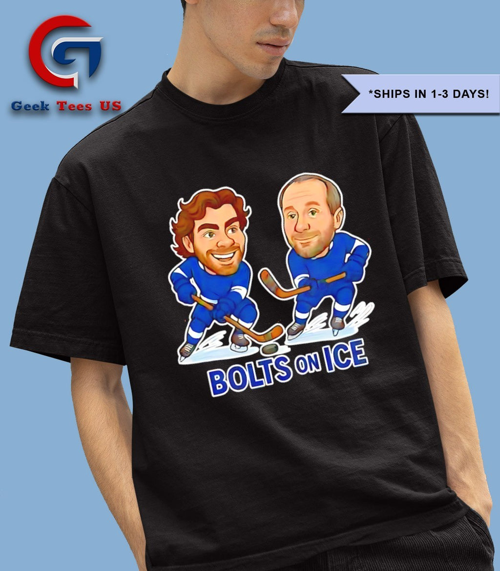 Brayden Point and Nikita Kucherov Bolts On Ice Hockey caricatures shirt