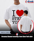 Breanna Stewart wearing I love Stew York shirt