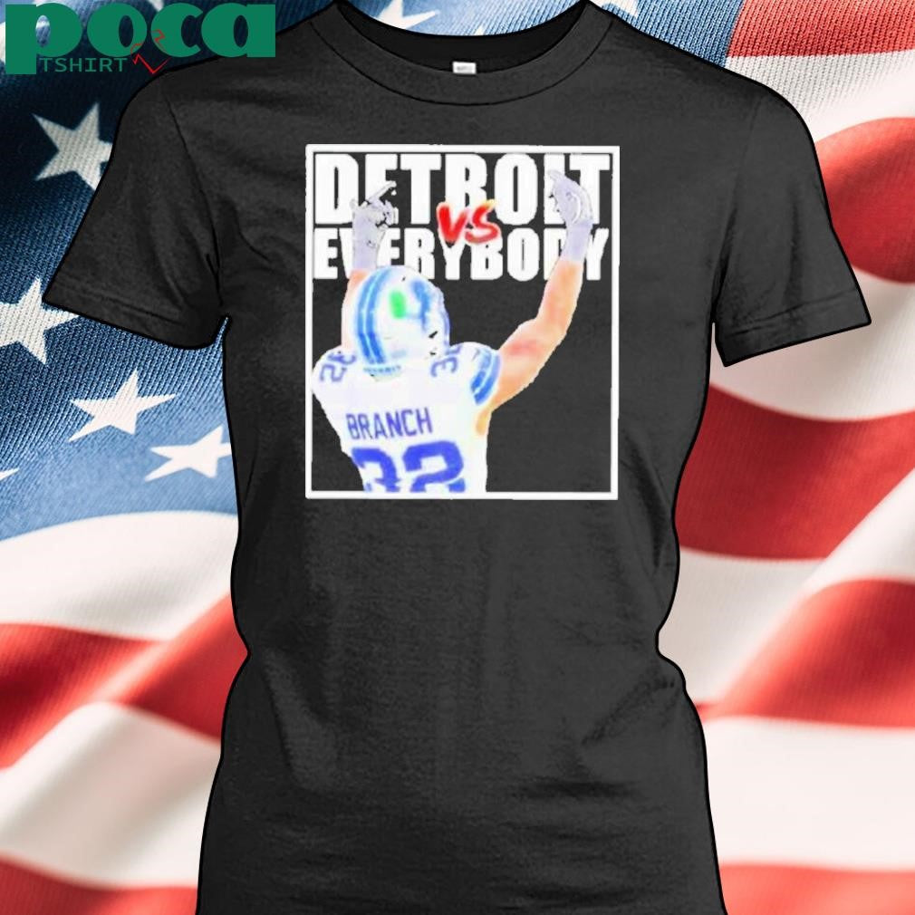 Brian Branch Vs Everybody Detroit Lions Middle Finger Shirt