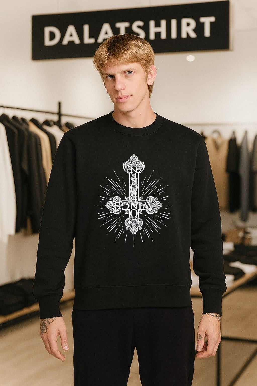 Broken Wings Inverted Cross Gothic Ornamental shirt