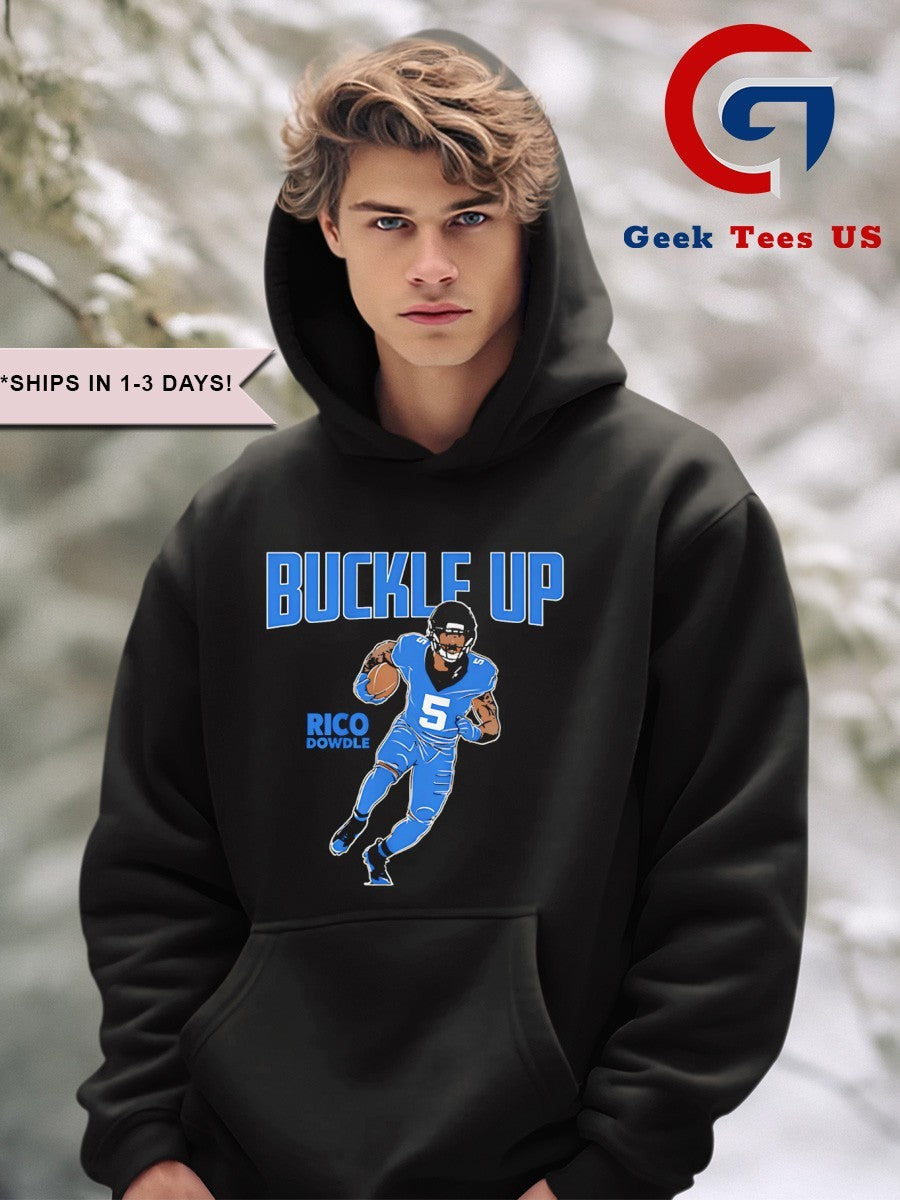 Buckle Up Rico Dowdle Carolina Panthers football shirt