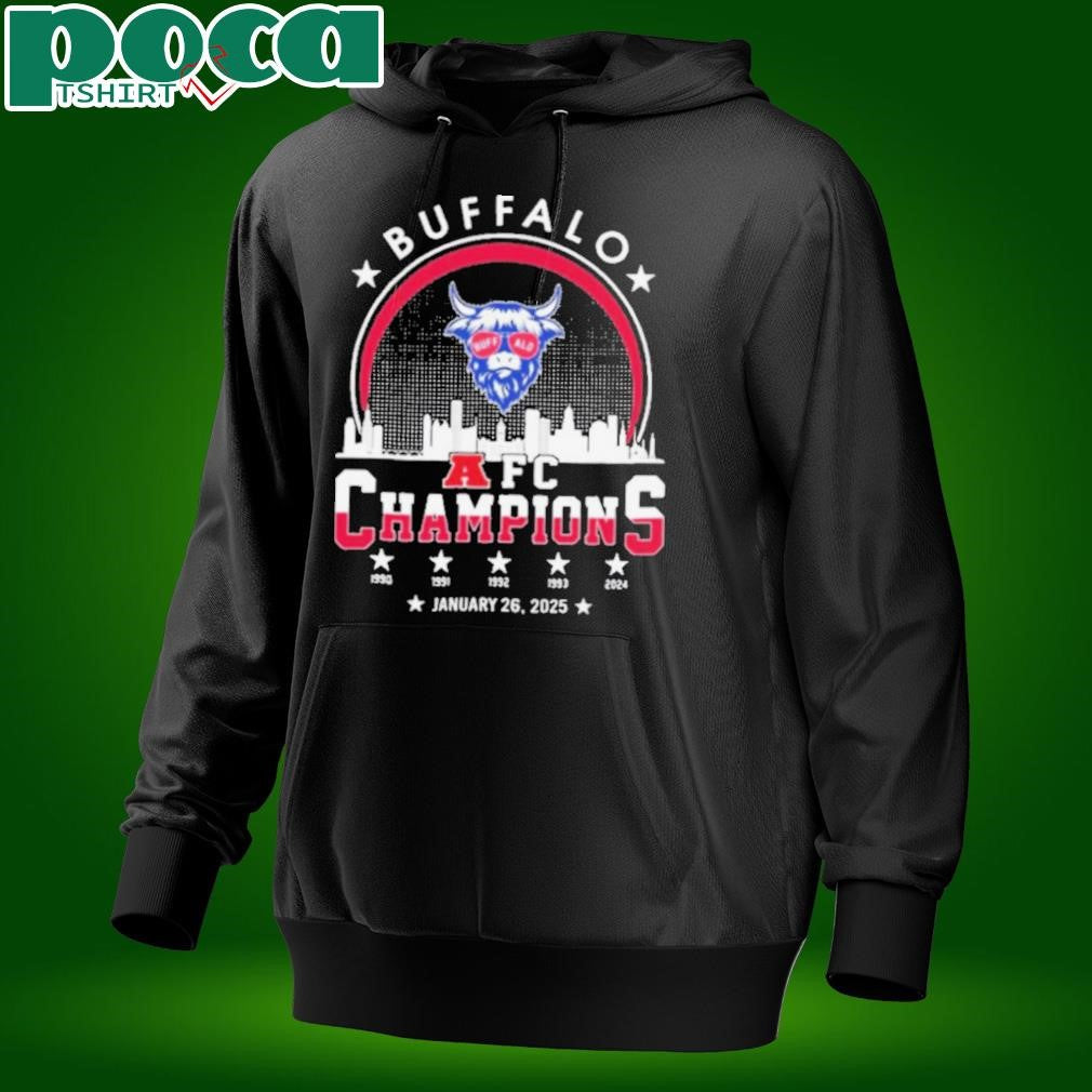Buffalo American Football 2024 2025 AFC Champions The American Football Champs Skyline Logo Shirt