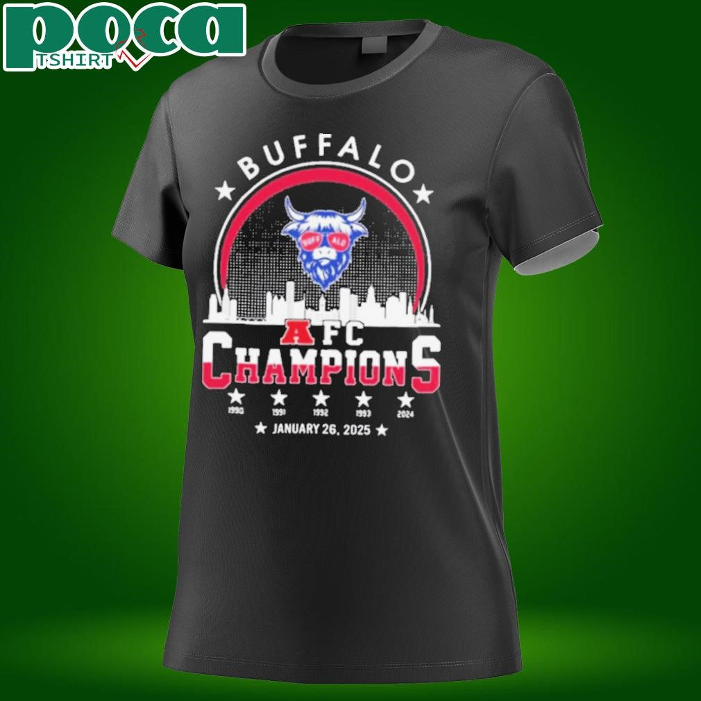 Buffalo American Football 2024 2025 AFC Champions The American Football Champs Skyline Logo Shirt
