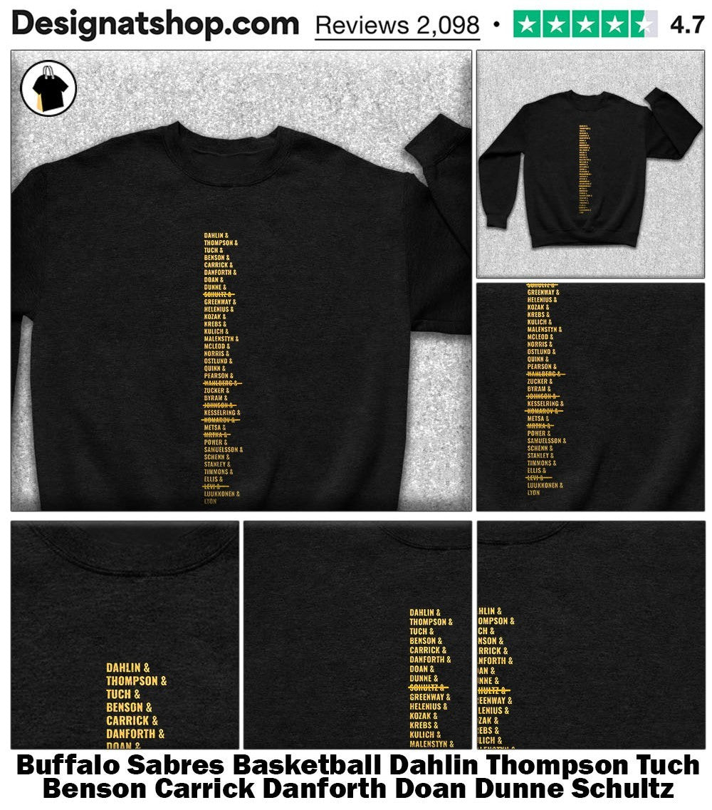 Buffalo Sabres Basketball Dahlin Thompson Tuch Benson Carrick Danforth Doan Dunne Schultz shirt