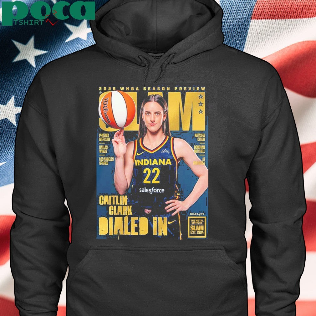 Caitlin Clark From Iowa Hawkeyes x SLAM 256 Tribute Poster Cover 2025 WNBA Season Preview Dailed In Gold Metal shirt