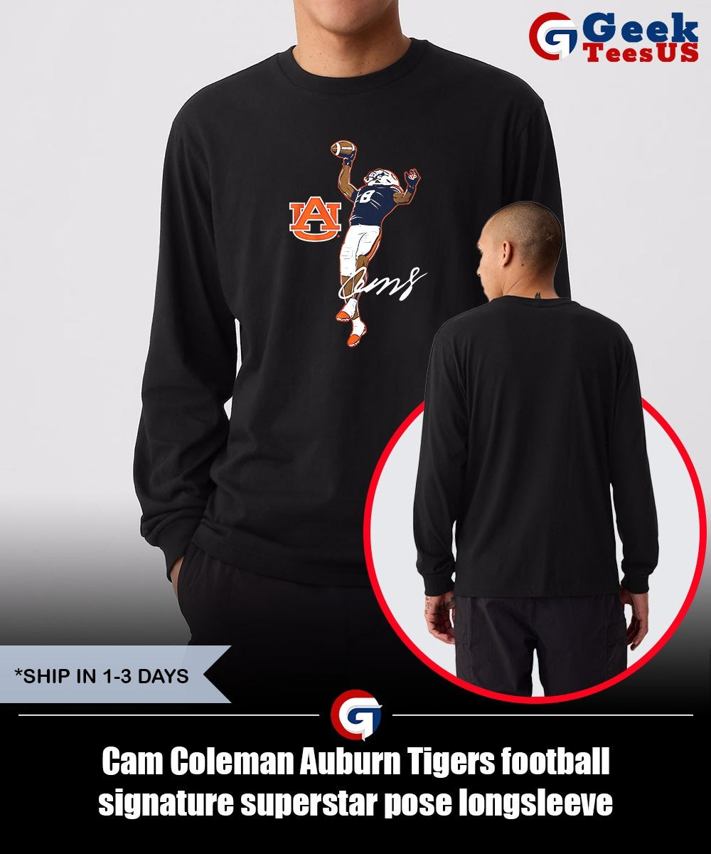 Cam Coleman Auburn Tigers football signature superstar pose shirt
