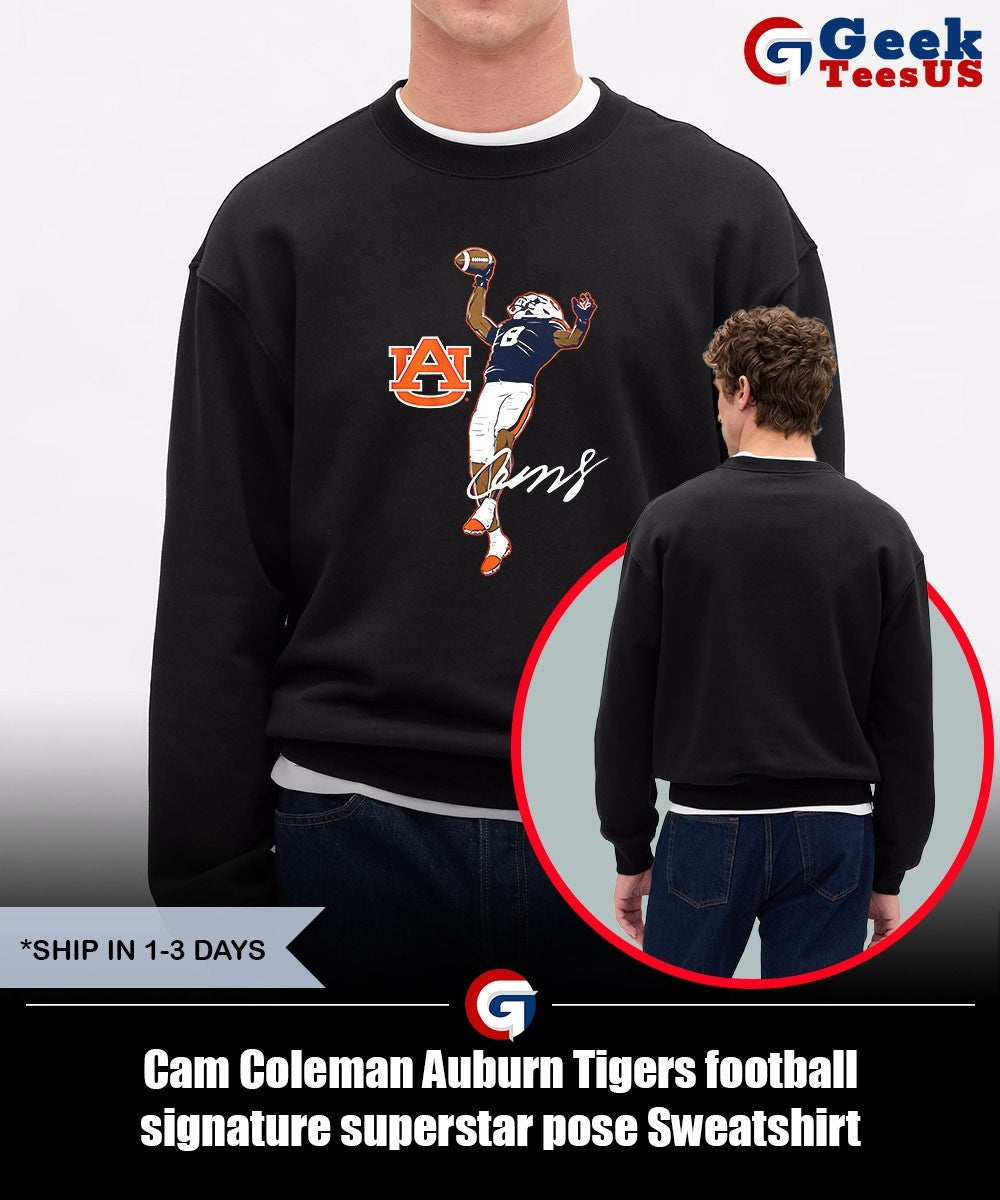 Cam Coleman Auburn Tigers football signature superstar pose shirt