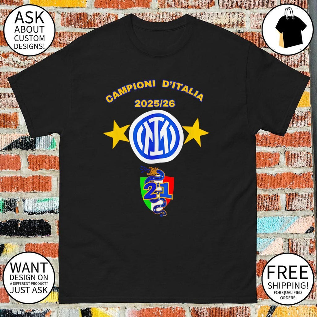 Campioni D’Italia Inter Milan Serie A Champions 2025 26 Nerazzurri logo shirt