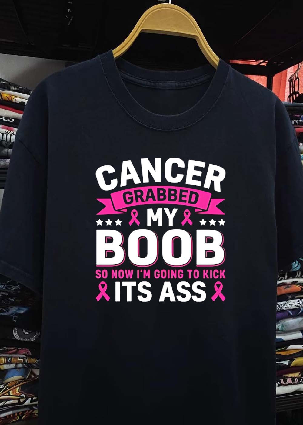 Cancer Awareness Graphic Kick Its Ass T-Shirt