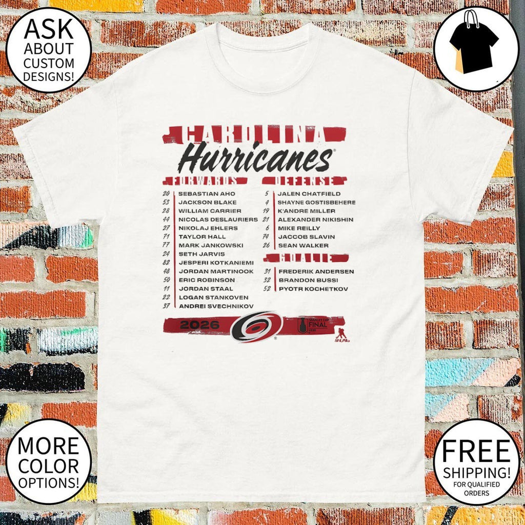 Carolina Hurricanes 2026 Stanley Cup Final Roster shirt
