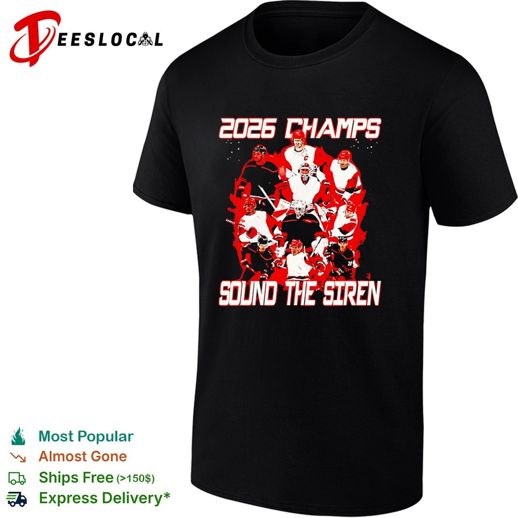 Carolina Hurricanes 2026 champs sound the siren players collage shirt