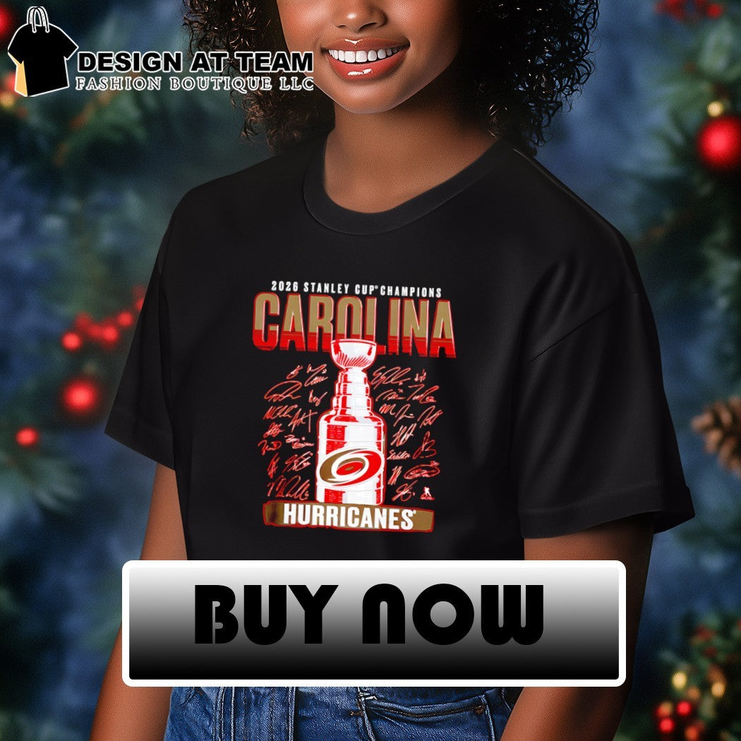 Carolina Hurricanes Hockey Stanley Cup Champions 2026 Team Player signatures shirt
