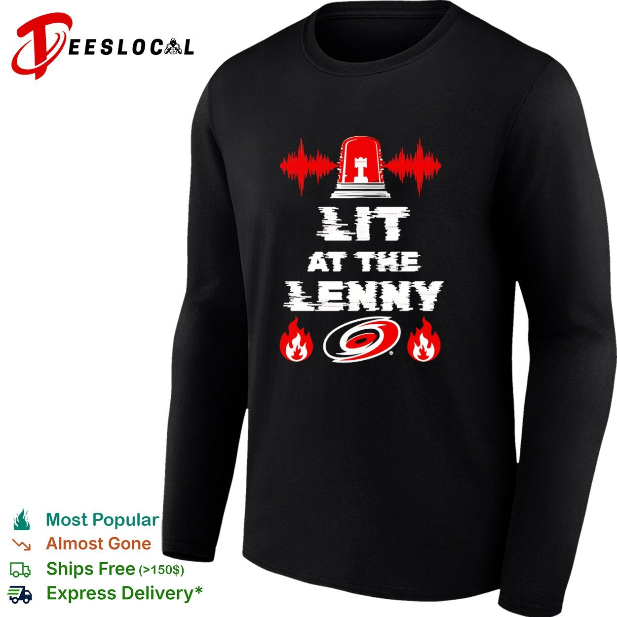 Carolina Hurricanes lit at the Lenny siren fire shirt