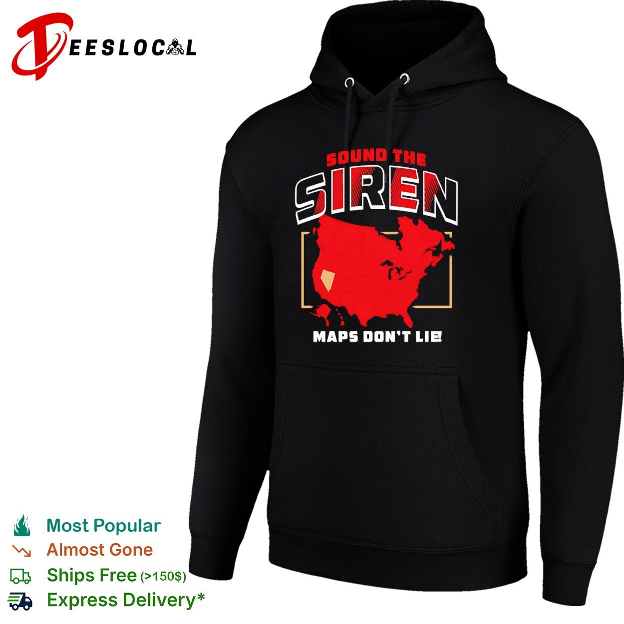 Carolina Hurricanes sound the siren maps dont lie red graphic shirt