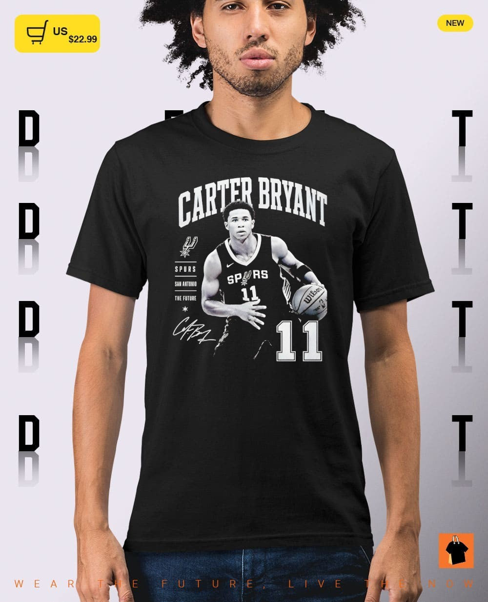 Carter Bryant basketball player San Antonio Spurs Basketball signature shirt