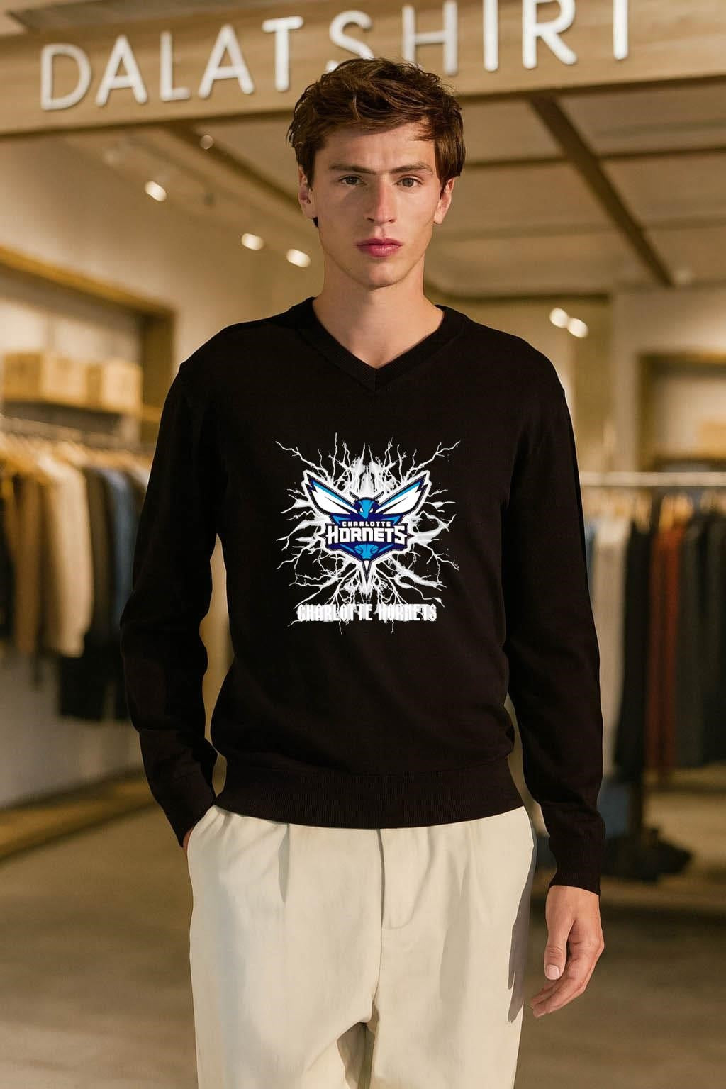 Charlotte Hornets Basketball Logo Lightning Bolt shirt