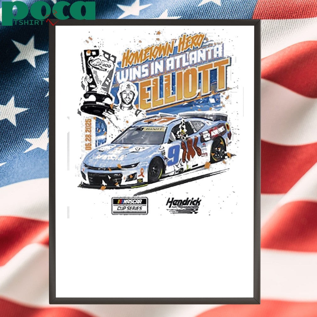 Chase Elliott Checkered Flag Sports 2025 Quaker State 400 Race Winner T-shirt