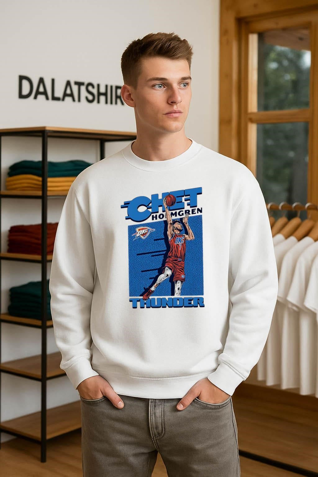 Chet Holmgren Oklahoma City Thunder Number 7 Basketball Action shirt