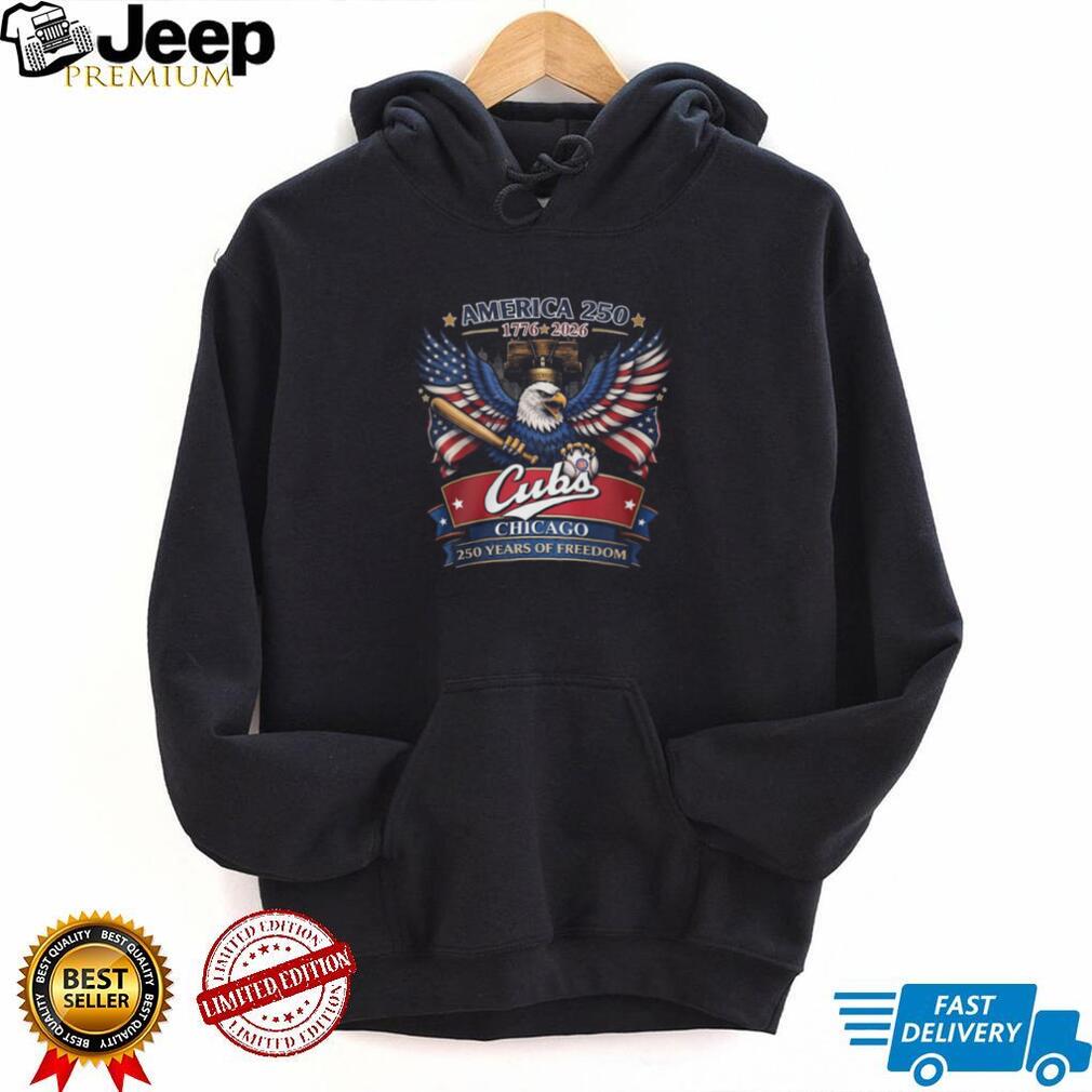 Chicago Cubs America 250th Anniversary Eagle Baseball Bat Patriotic Liberty T Shirt